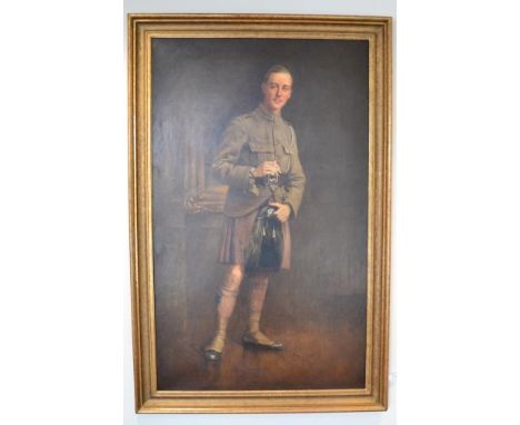 Follower of John Singer Sargent (early 20th century) A full length portrait of a soldier from the London Irish regiment, oil 