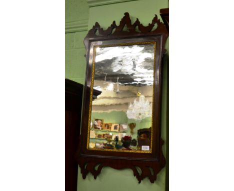 A mahogany framed Vauxhall style wall mirror 