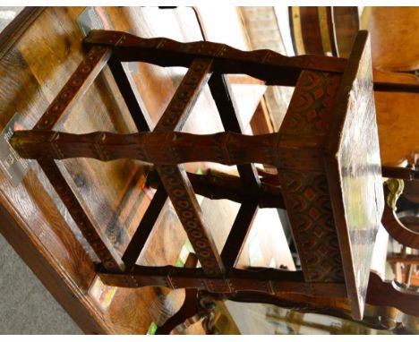 A 17th century oak joined stool with later top 