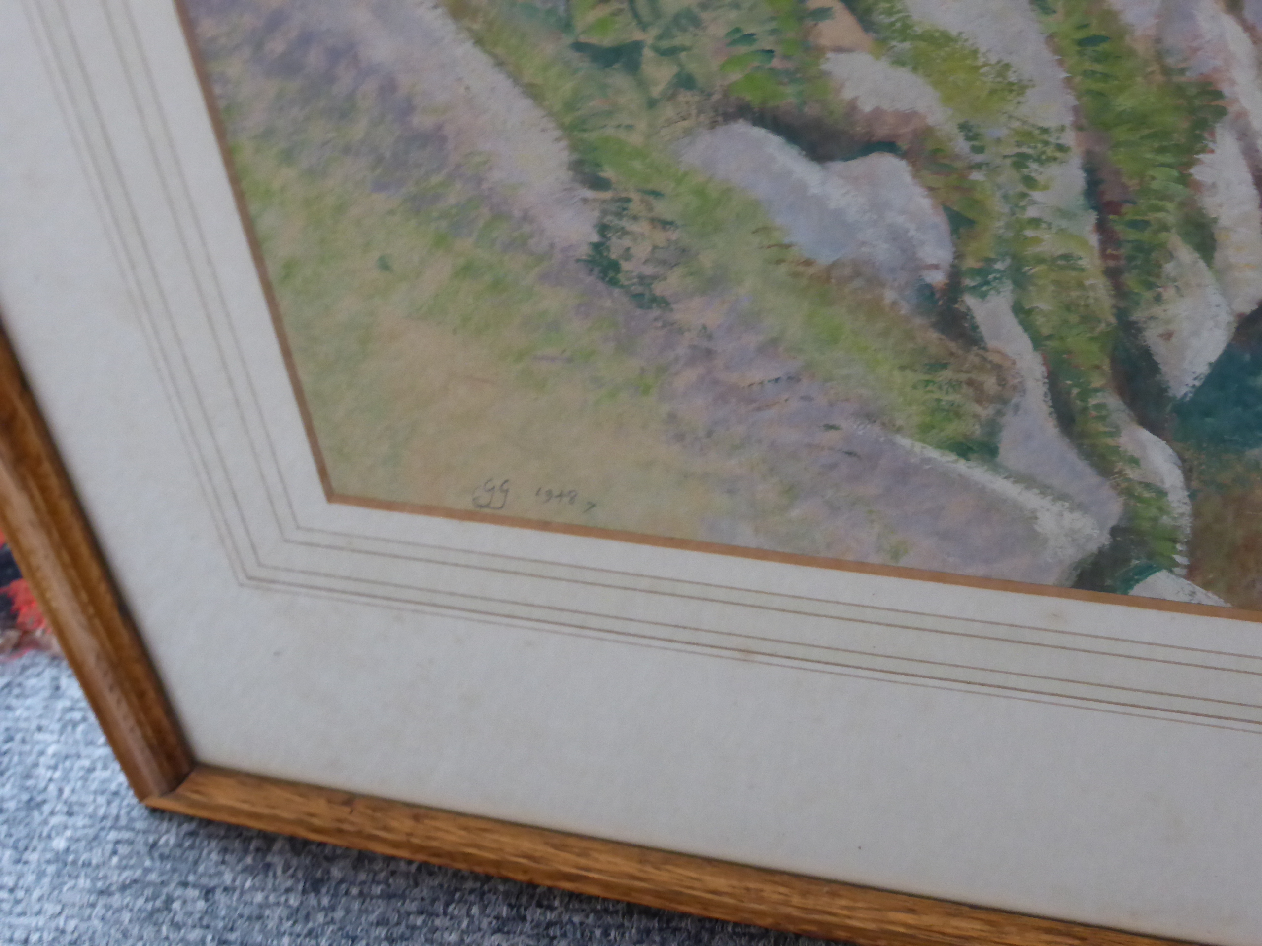 Gerald Gardiner RWA (19021959) ''April on the Dorset Cliffs'', initialled and dated 1948, with o