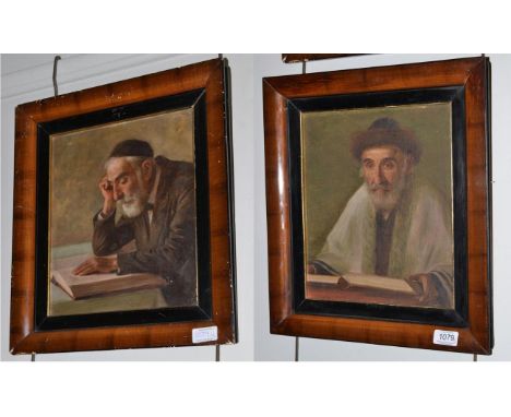 Luis Sevilla (19th/20th century) Spanish, Portrait of a Jewish scholar, half length, reading; Portrait of a Jewish scholar in