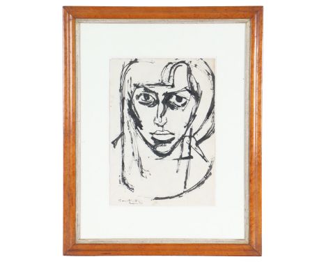DEREK SOUTHALL (BRITISH, B.1930). (d) Portrait of Zelda  signed and dated Berlin '54 (lower left), ink drawing 43 x 30cm (17i