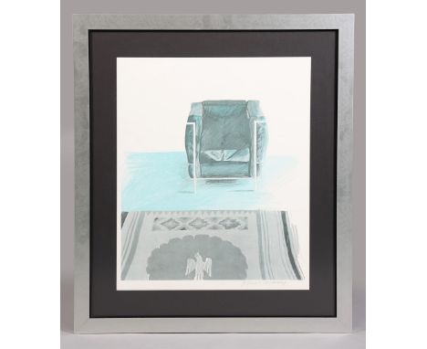 DAVID HOCKNEY (BRITISH, B.1937). (d) "Corbusier Chair and Rug" offset lithograph in colours, full margins, 1969 signed in pen