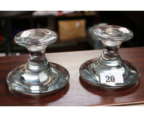 Pair of Holmegaard Art Glass Candlesticks marked 18372 
