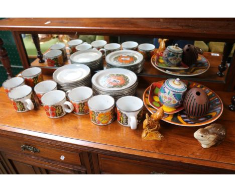 Midwinter part coffee set, Poole Delphis plate and a collection of assorted Mid Century ceramics