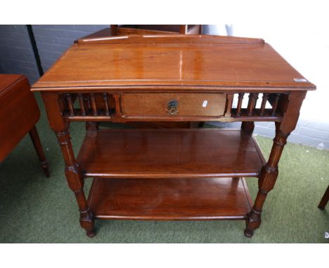 Victorian Mahogany Buffet stand of 3 tiers with single drawer 
