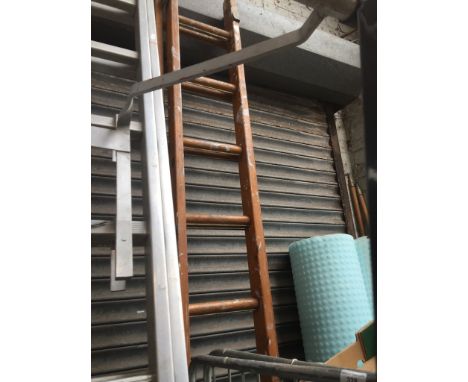 A Youngmans wooden extending ladder 