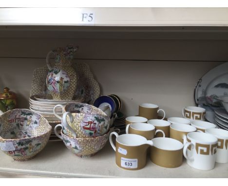 Wedgwood Susie Cooper cups and saucer and Chinese style pottery teaware 