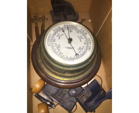 Box with circular barometer etc. 