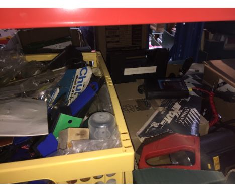 2 boxes of various tools and electrical items, hardware, etc. 