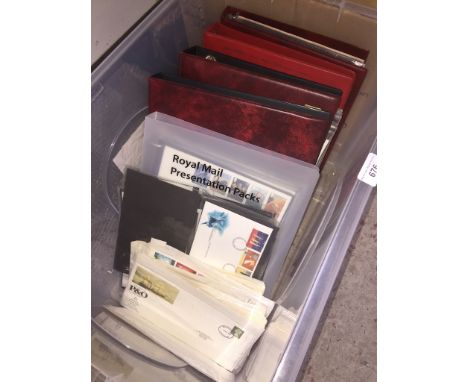 A crate of first day covers 