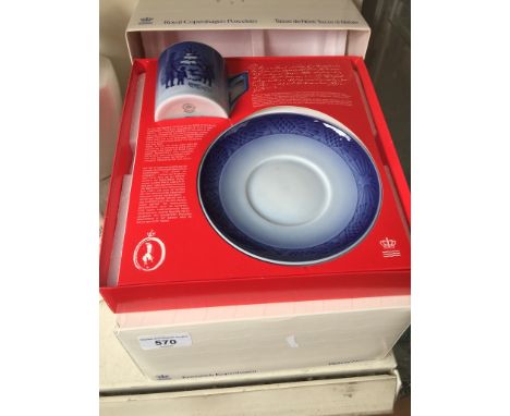 2 Royal Copenhagen boxed xmas cup and saucer 1979 &amp; 1980 