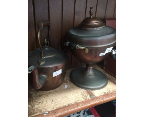 Copper kettle and a tea urn 