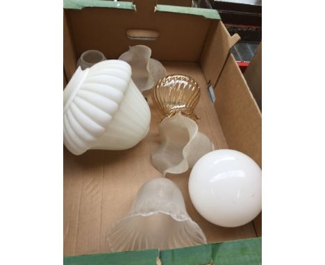 Box of glass light shades 