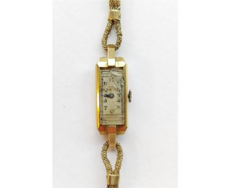 18ct gold ladies Rotary cocktail watch (a/f), strap 9ct