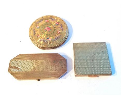 Three vintage compacts, one marked Houbiant, France