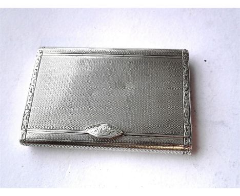 A silver tobacco box / table snuff box, maker George Unite & Son, Birmingham 1928