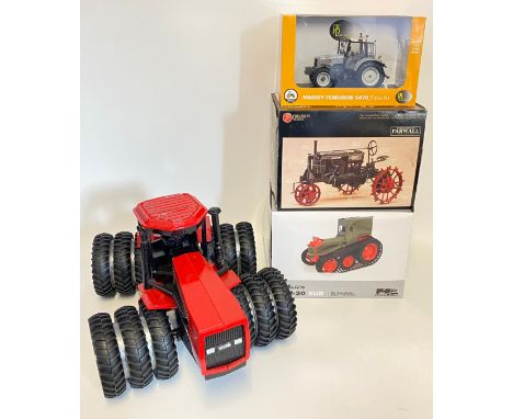 Four die-cast model tractorsPrecision Series, The Farmall Regular, 1:16 scale.Ferguson TEA-20 SUE, 1:16 scale.Massey Ferguson