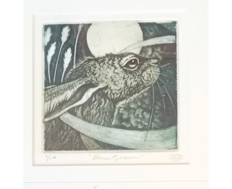 Louise ScottOriginal copper plate etching, hand painted by the artist.[Frame 27x30cm]