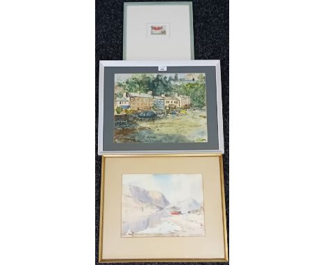 3 Artworks;J.K Maxton - Watercolour landscape, signed.G.A Cockburn - Ink Wash titled ''Portee Harbour'', signed.M.Lillie - Sc