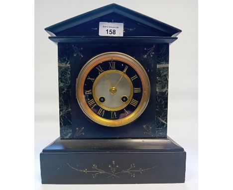 French Architectural Slate Mantle Clock[28x23cm]