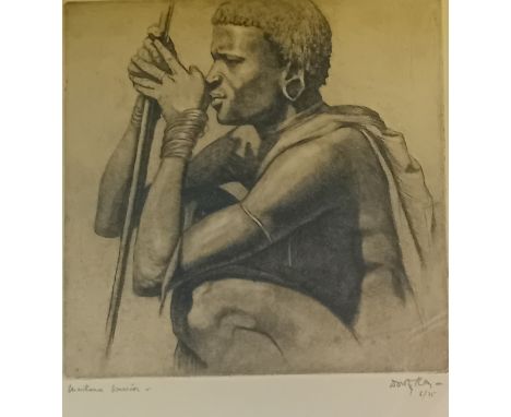 Dorothy Kay [1886-1964]Etching titled ''Mwikoma'', signed. Copy 6/75[38x31cm]