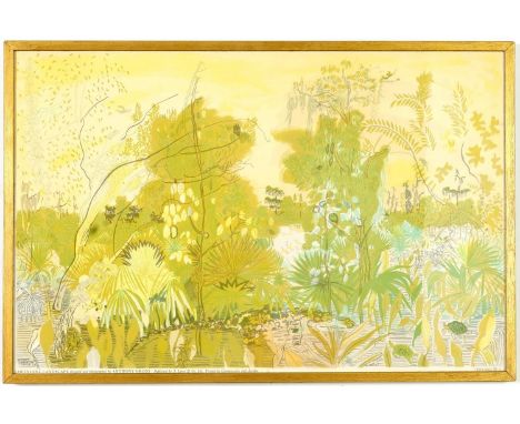 ANTHONY GROSS, Louisiana Landscape, lithograph 1954, signed in the plate, Chromoworks Ltd, published by J Lyons &amp; Co, 48c