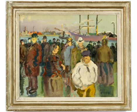 RAOUL DUFY, Quai A Rouen, lithograph signed in the plate, printed by Mourlot, vintage French frame, 45cm x 50cm. (Subject to 