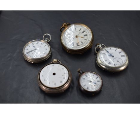 The Walterlan Guinea Chronometer pocket watch, sold together with four other pocket watches with damage.