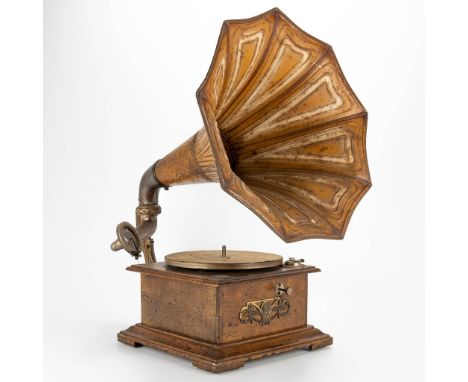 An antique Gramophone made by L. Moermans in Ghent, Belgium. The first half of the 20th century. (48 x 40 x 59 cm)