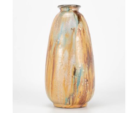 Roger GUERIN (1896-1954) a glazed ceramic vase marked 142B. Signed. (27 x 15 cm)