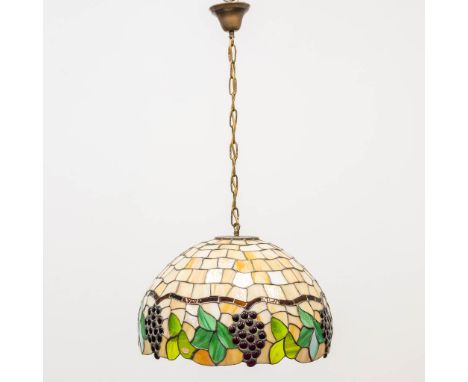 A hall lamp made of stained glass in Tiffany style. (30 x 49,5 cm)