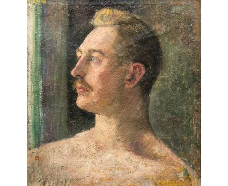 A portrait of a man, painted oil on canvas after Theo VAN RYSSELBERGHE (1862-1926) (45 x 49 cm)