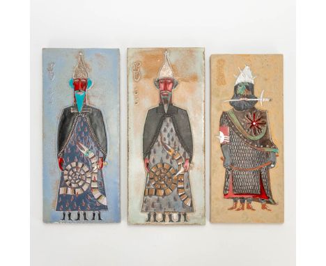 Rogier VANDEWEGHE (1923) Een collection of 3 ceramic tiles for 'Gouden Boomstoet Bruges'. Made in collaboration with Arno Bry