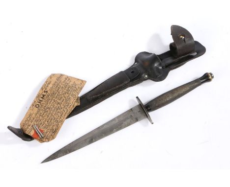 Unusual Fairbairn Sykes type fighting knife fashioned from an 1888 Pattern Lee Metford bayonet, tapered stiletto blade marked