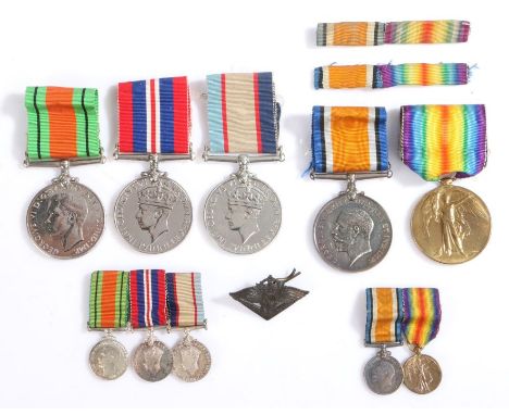 First World War pair of medals, 1914-1918 British War Medal and Victory Medal (CAPT. W.S. DAWSON), with miniature medal bar t