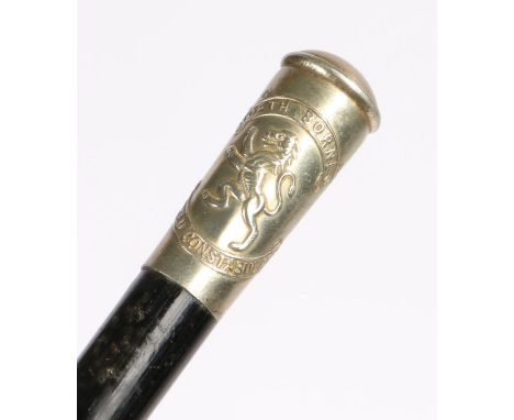 Early 20th Century sword stick to the North Borneo Armed Constabulary, in the form of a walking out cane/swagger stick, white