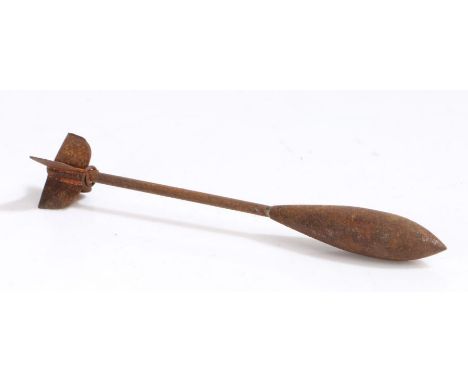 First World War British Flechette Aerial Dart, 'Bristol Pattern' example with weighted end, thin shaft, and four fins, used b