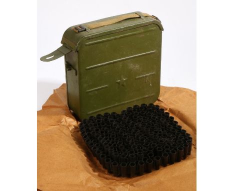 Russian Maxim Machine Gun Ammunition Box containing a quantity of link for the ammunition wrapped in grease proof paper