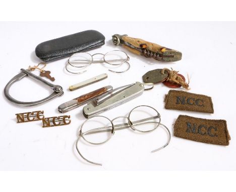 Second World War grouping of items to a member of the Non Combatant Corps, three fibre ID tags marked '97006661 CROW H.G., P 