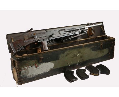 Second World War British Bren Light Machine Gun, serial number 'IT352', barrel with integral flash eliminator and side fitted