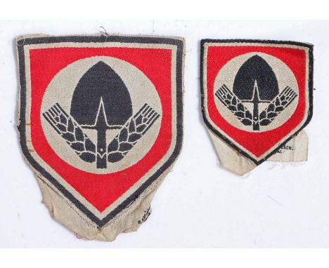 Two German Third Reich period RAD (Reichsarbeitsdienst - Reich Labour Service) Sports Vest Badges, bevo weave,&nbsp; the badg