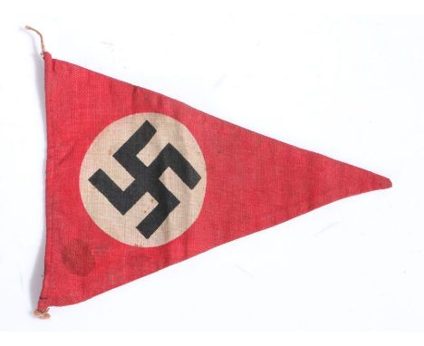 Second World War German Swastika pennant, the flag was brought back from the war in 1945 by 692206 Private Jack Bailey of the