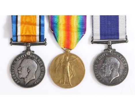 Royal Marine Light Infantry Long Service trio of medals, 1914-1918 British War Medal and Victory Medal (PO19905 BUGR. G.V. CO