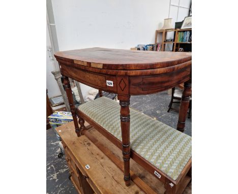 A LATE GEORGIAN FOLD OVER CARD TABLE 