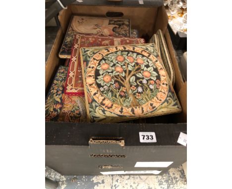 TWO CARTONS OF WALL MOUNTING NAMED MACHINE WOVEN TAPESTRY PATTERNS