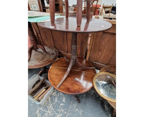 TWO 19th C. MAHOGANY TRIPOD TABLES