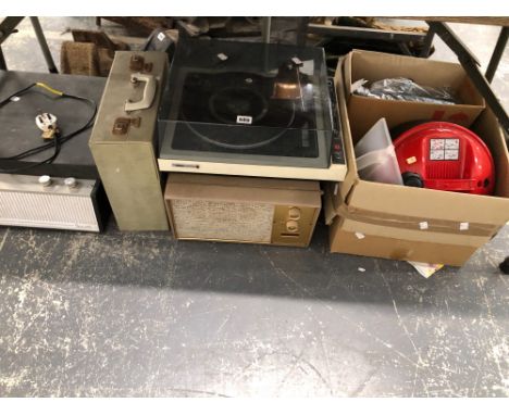 DANSETTE, ULTRA AND DECCA TURNTABLES, LP RECORDS AND A FAST STEAM CLEANER