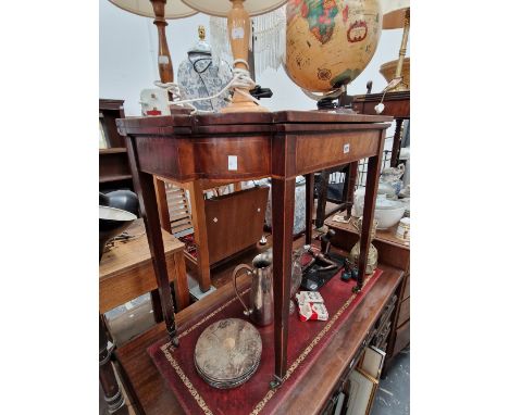 A REGENCY FOLD OVER CARD TABLE.