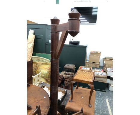 A HARDWOOD LANTERN HANGER 